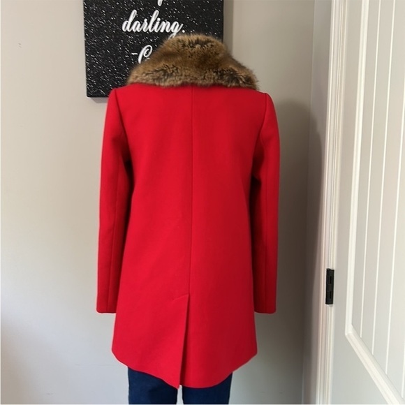 KATE SPADE NY Red Wool Convertible
Faux Fur Coat Pockets Button Front Sz XS - Picture 8 of 14